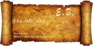 Eke Dávid névjegykártya